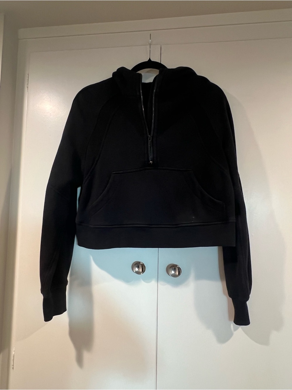 lululemon athletica Black Cropped Half-Zip Hoodie